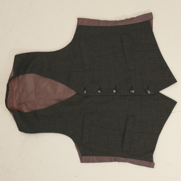Vintage Dark Gray Suit Vest Old Waistcoat 42